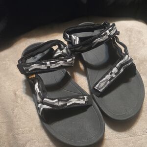 Black and White Strappy Sandals